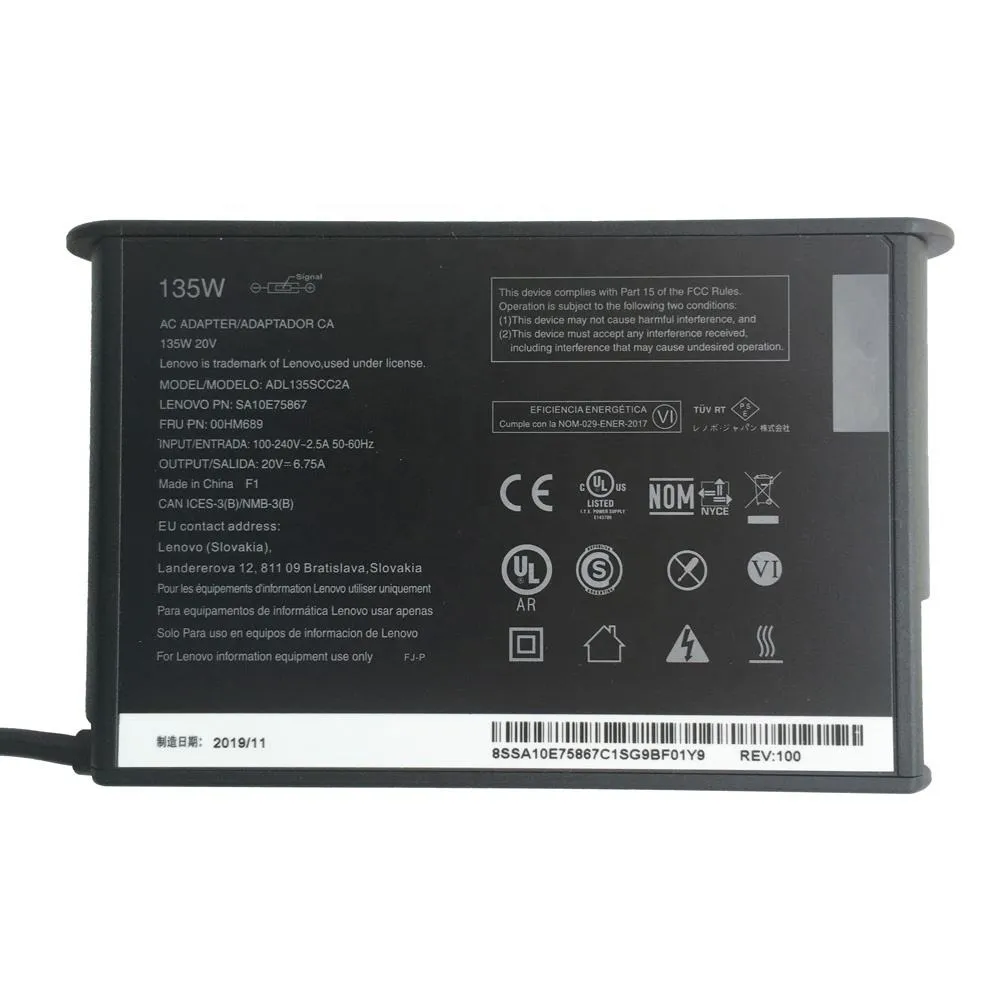 Lenovo Original Laptop Adapter 135w | 20v/6.75a | USB (Box Seal Opened for Serial No) view 2